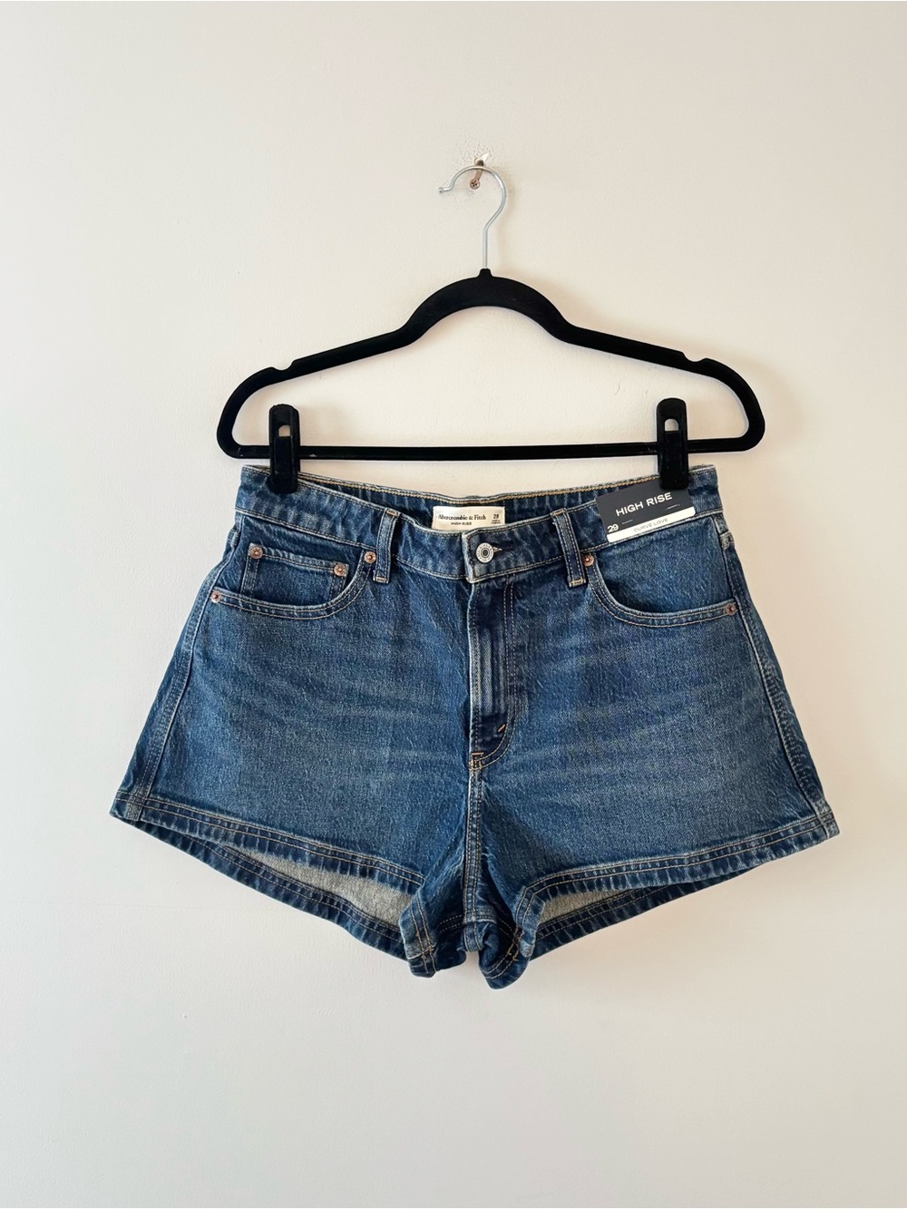 Abercrombie & Fitch NWT High Rise Denim Shorts 3” Rigid Jean Curve Love